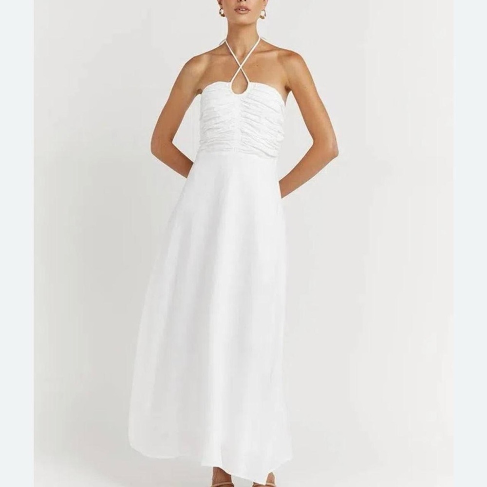 DISSH White Halter Sundress Midi